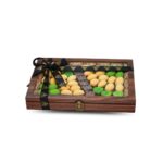 Wooden box with assorted chocolate